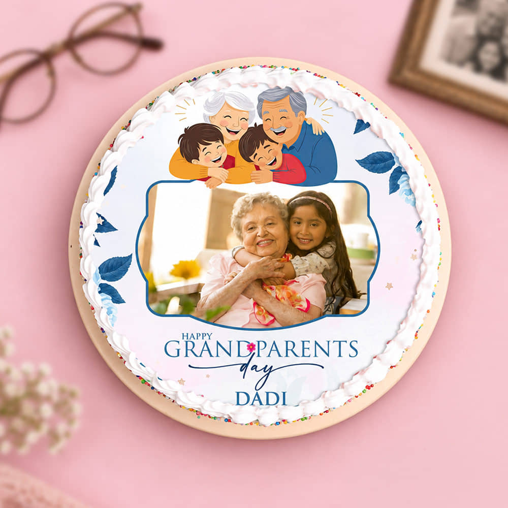 Happy Grandparents Photo Cake