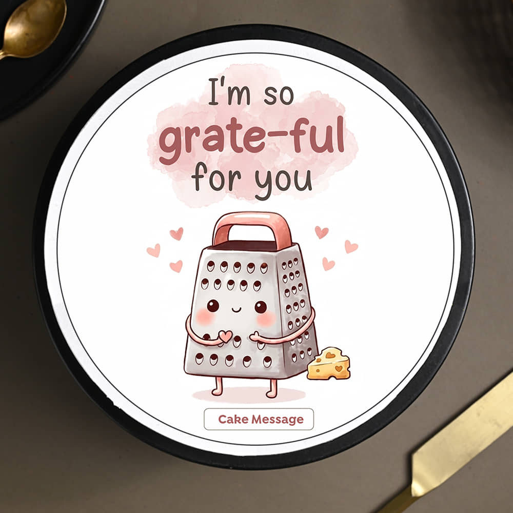 Grate Ful For You Pun Cake