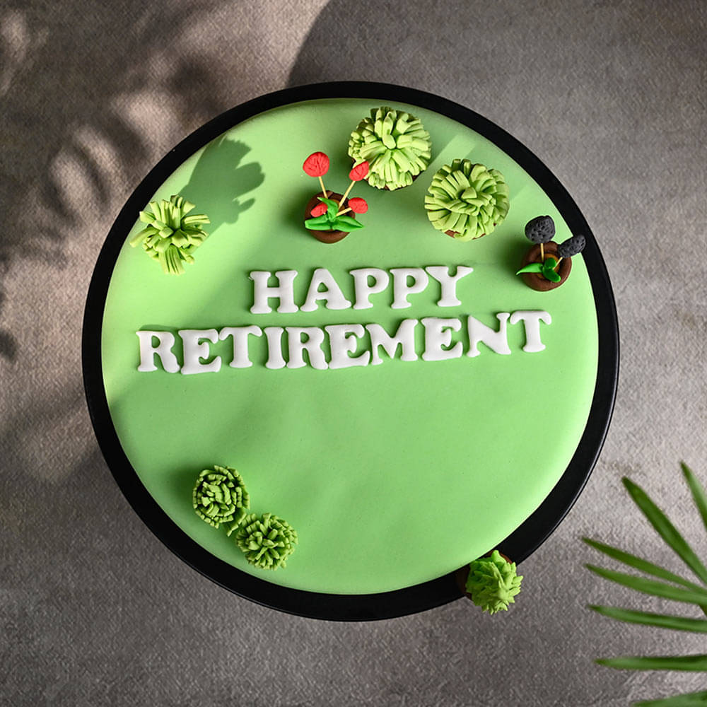 Green Garden Retirement Cake