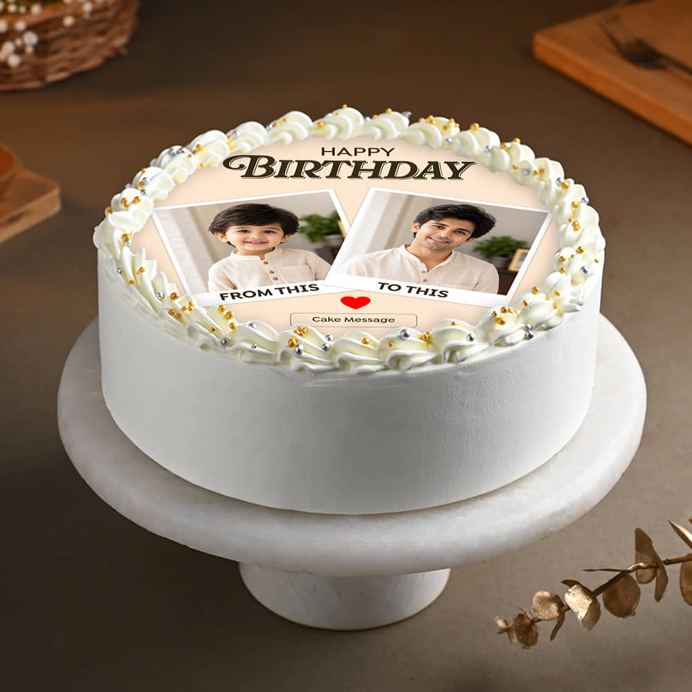 Growth Journey Photo Birthday Cake