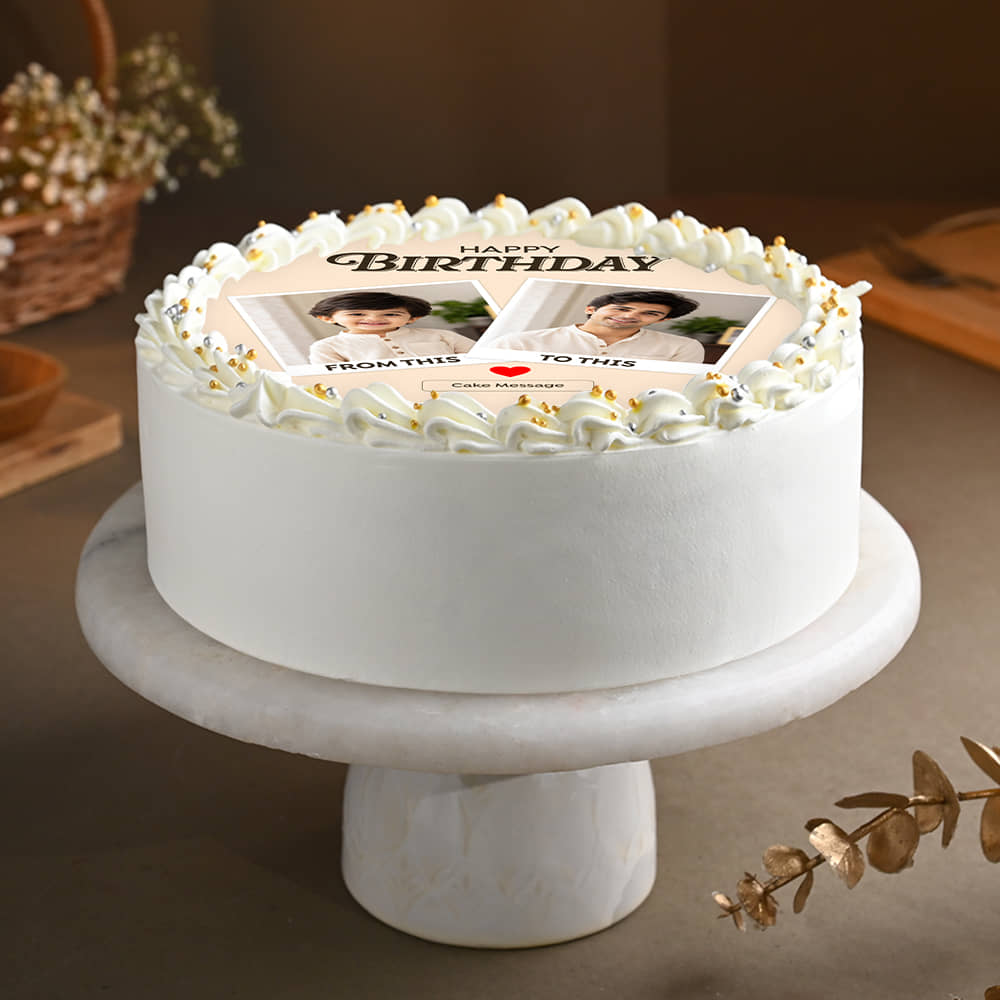 Growth Journey Photo Birthday Cake