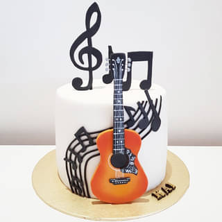 Guitar Fondant Theme Cake
