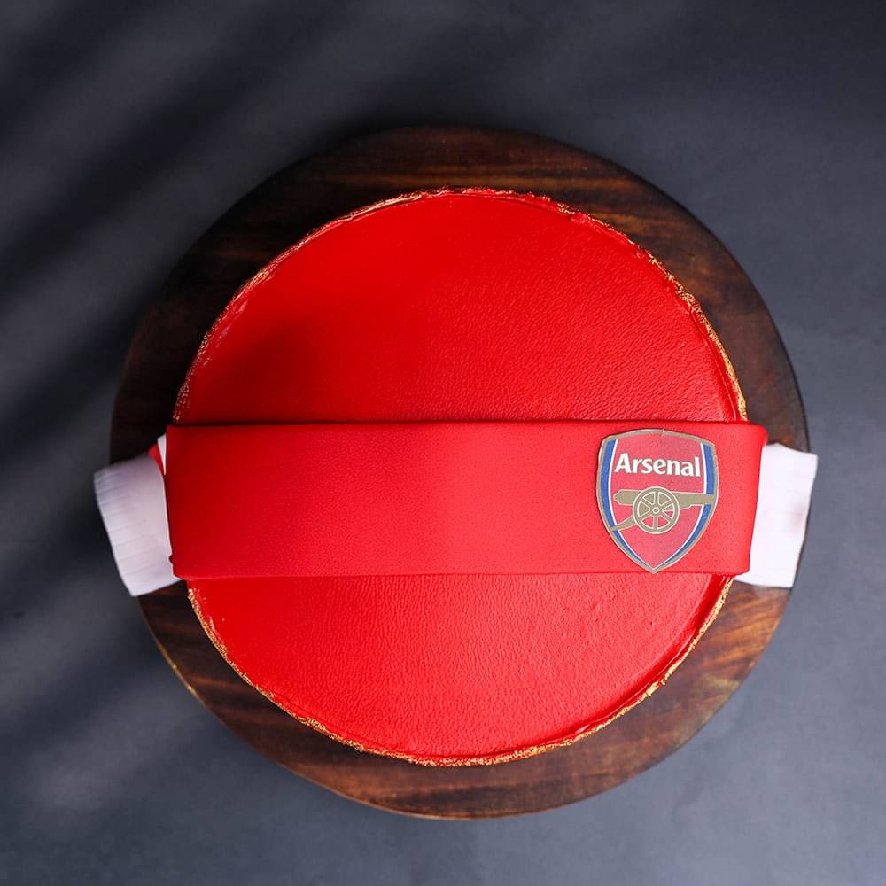 Upper View of Gunners Glory Football Cake