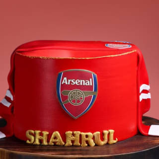 Upper View of Gunners Glory Football Cake