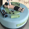 Top View of Gym Dude Fondant Cake