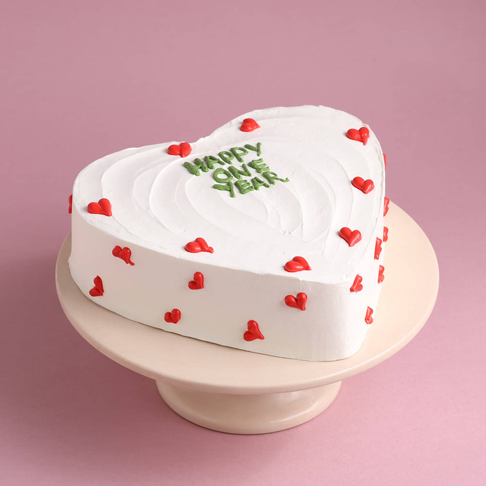 Happy One Year Heart Pineapple Cake