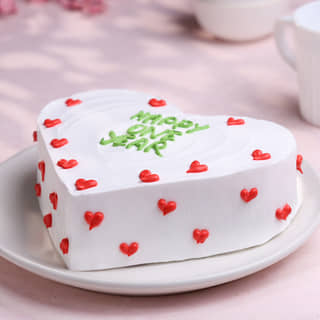 Side View of Love Hearts Anniversary Pineapple Cake