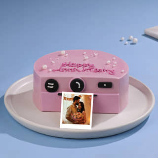 Side View of Anniversary Camera Cakes