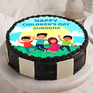 Childrens Day Round Photo Cake