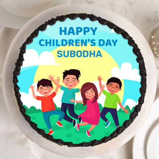 Happy Childrens Day Round Cake