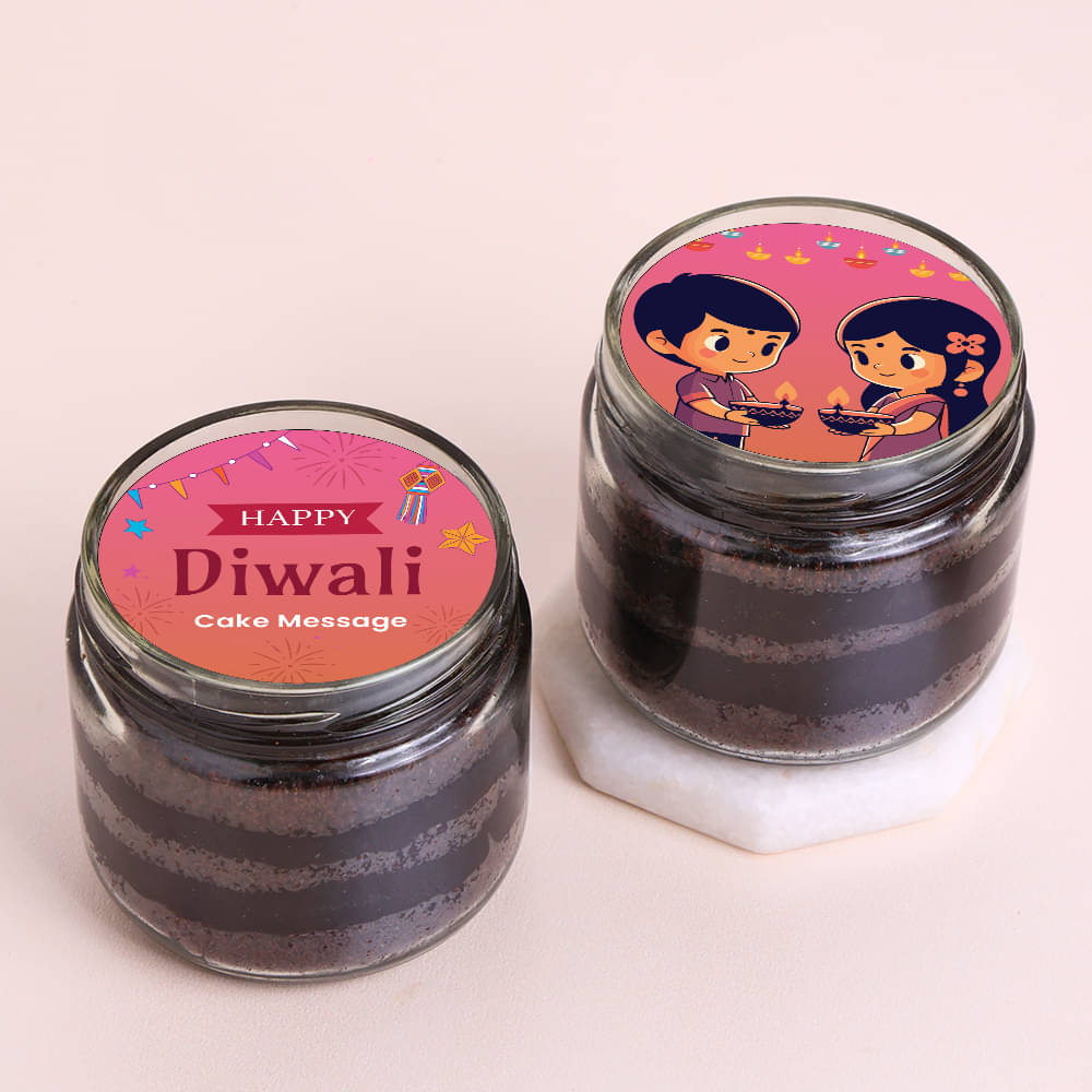 Happy Diwali Choco Jar Cake Duo