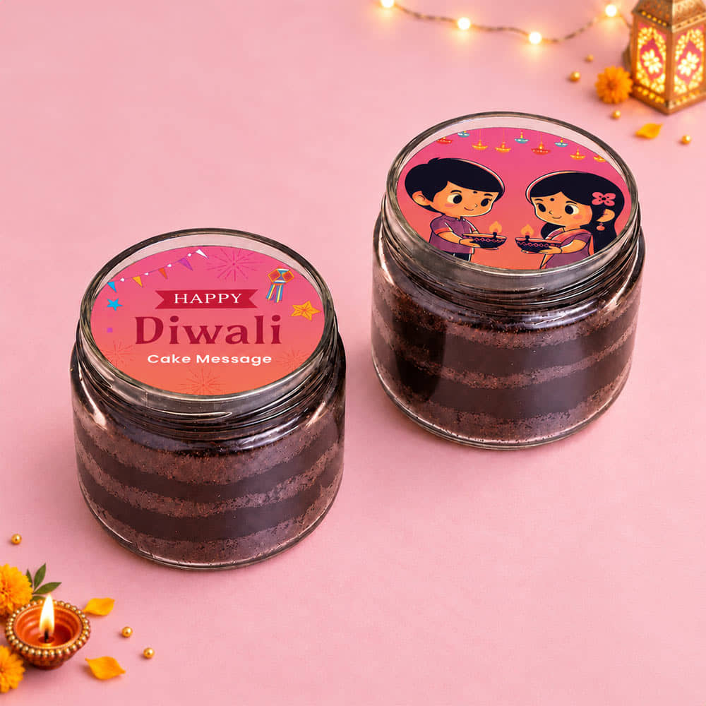 Happy Diwali Choco Jar Cake Duo