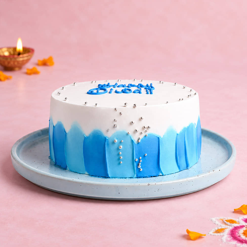 Front View of Happy Diwali Pineapple Cake