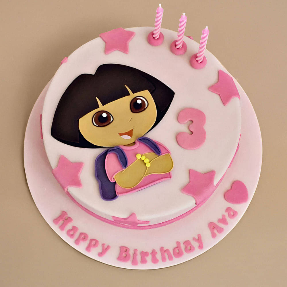 Happy Dora Fondant Cake