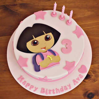 Happy Dora Fondant Cake