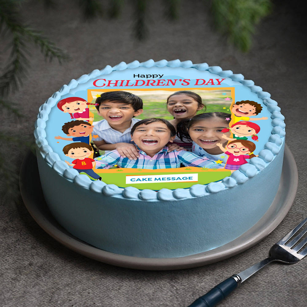 Happy Faces Childrens Day Photo Cake Happy Faces Childrens Day Photo Cake