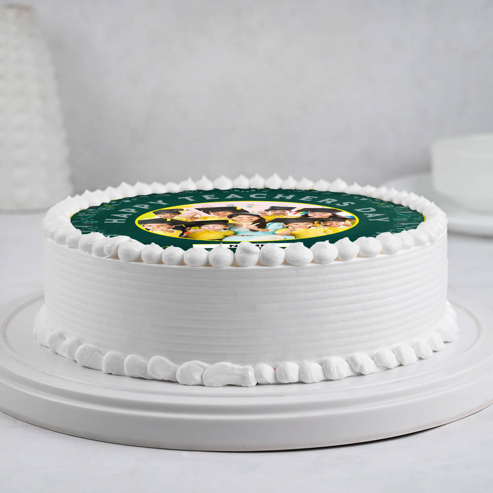 Side View of Wishful and Appreciative Cake For Teachers