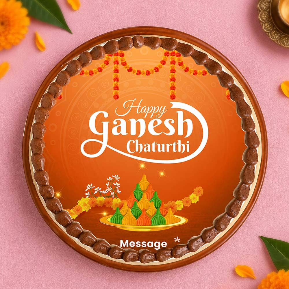 Happy Ganesh Chaturthi written Cake 