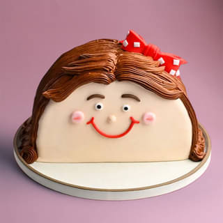 Happy Girl Fondant n Cream Half Cake