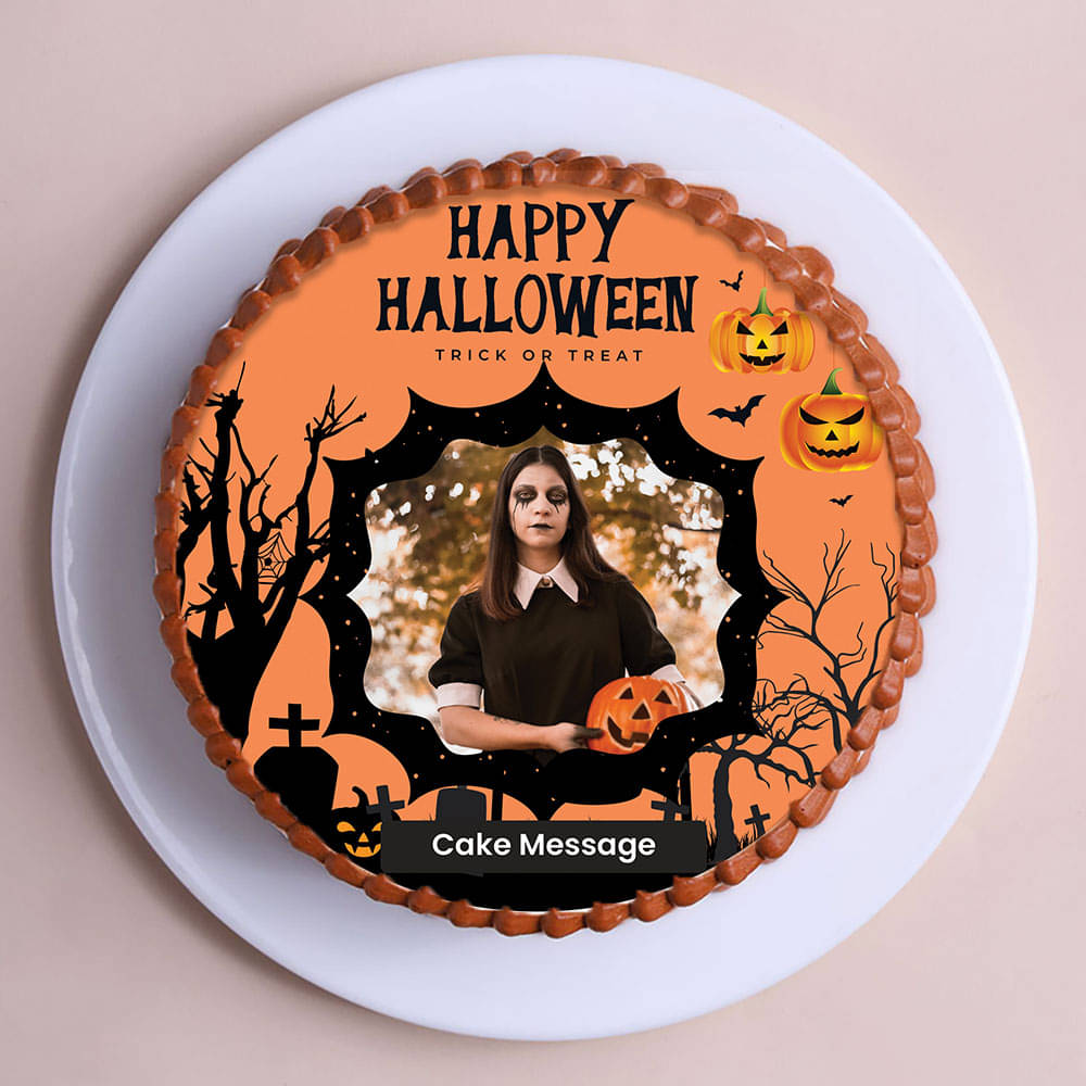 Happy Halloween Photo Cake