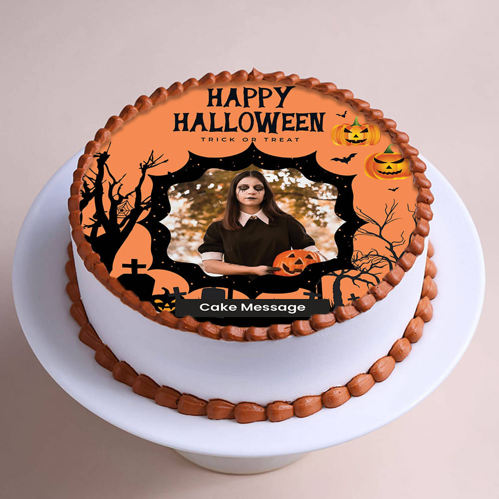 Happy Halloween Photo Cake