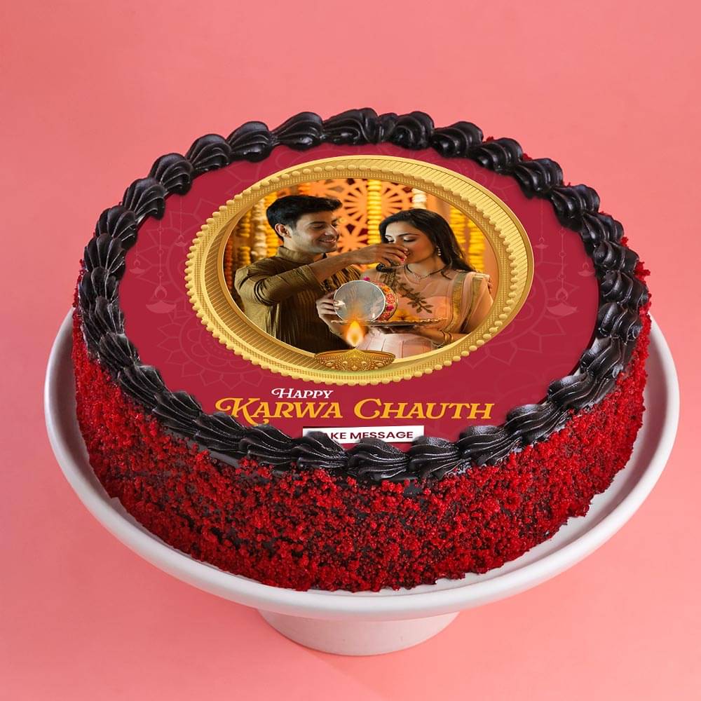 Happy Karwa Chauth Photo Cake