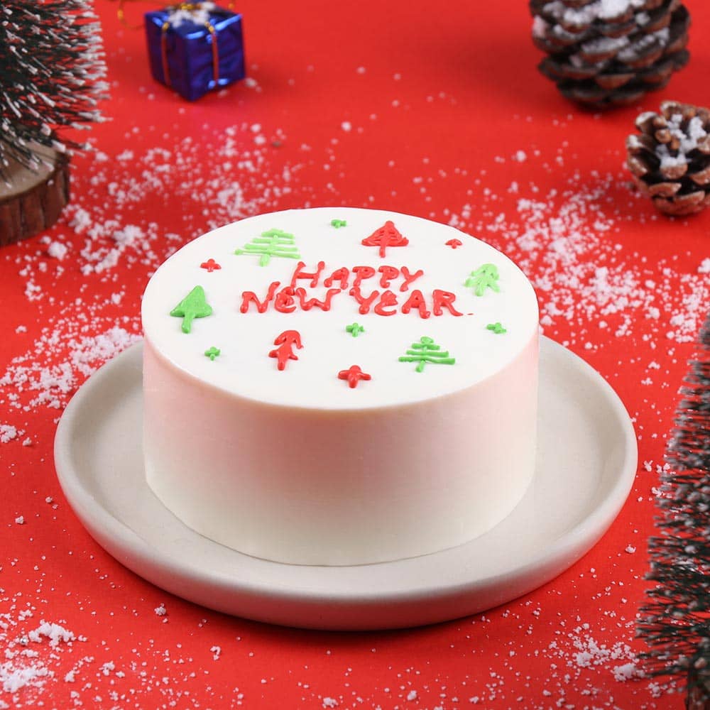 Side View of Happy New Year Bento Cake