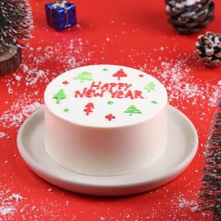 Side View of Happy New Year Bento Cake Side View of Happy New Year Bento Cake