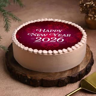 Side View of Happy New Year Cake Side View of Happy New Year Cake