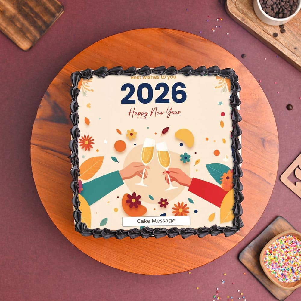 Happy New Year Cheers Cake