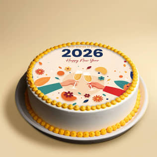 Happy New Year Cheers Cake