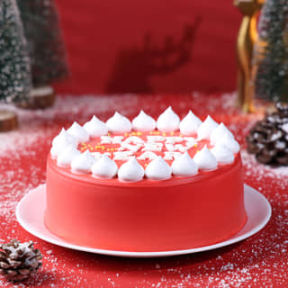 Top View Happy New Year Round Chocolate Cake