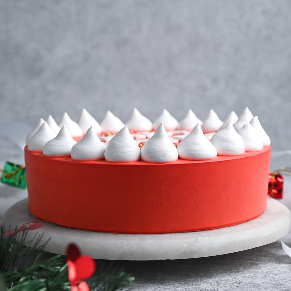 Front View Happy New Year Round Chocolate Cake