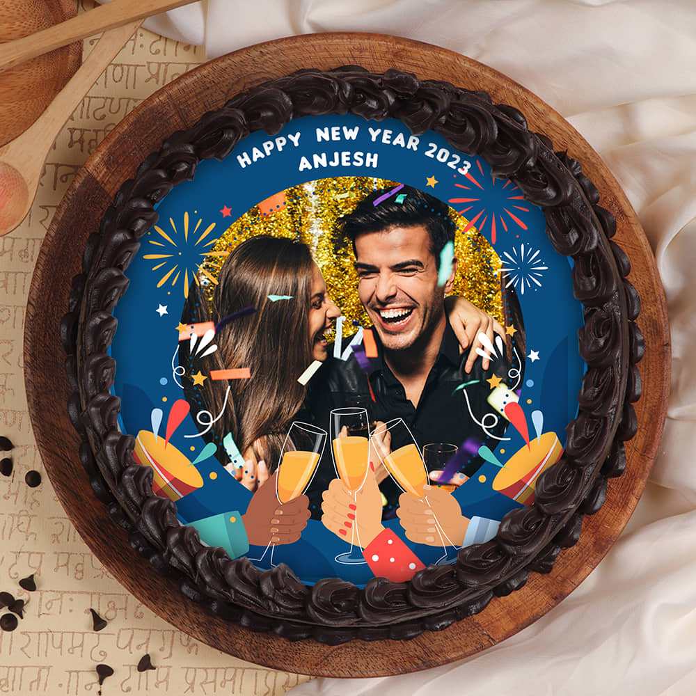 Happy New Year Photo Cake