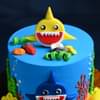 Happy Shark Seabed Fondant Cake