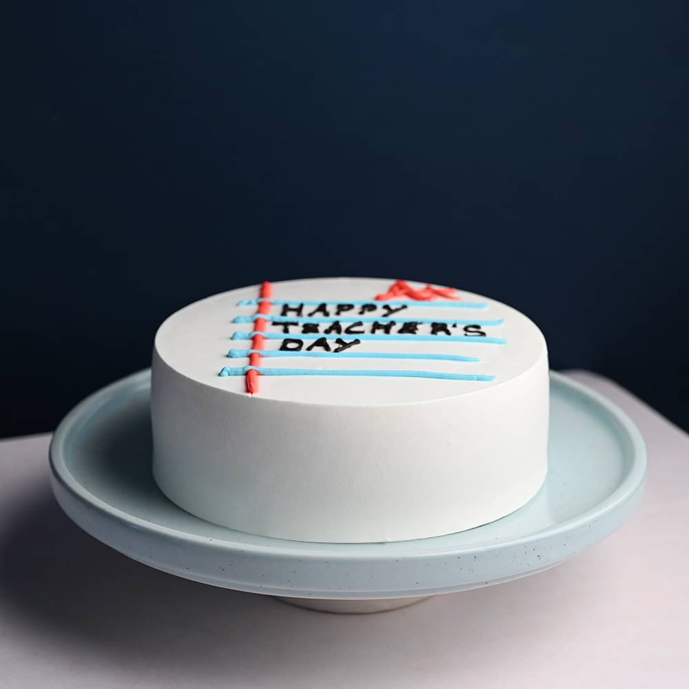 Side View of Happy Teachers Day Chocolate Cake