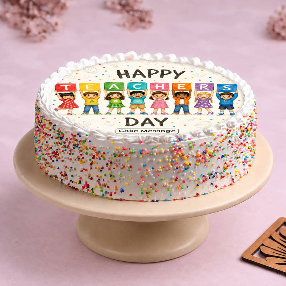 Happy Teachers Day Sprinkle Cake