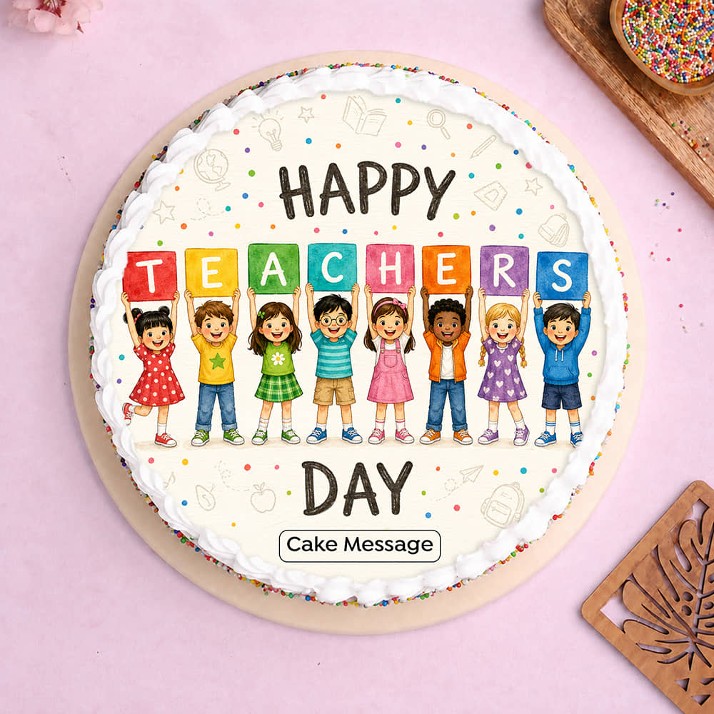 Happy Teachers Day Sprinkle Cake
