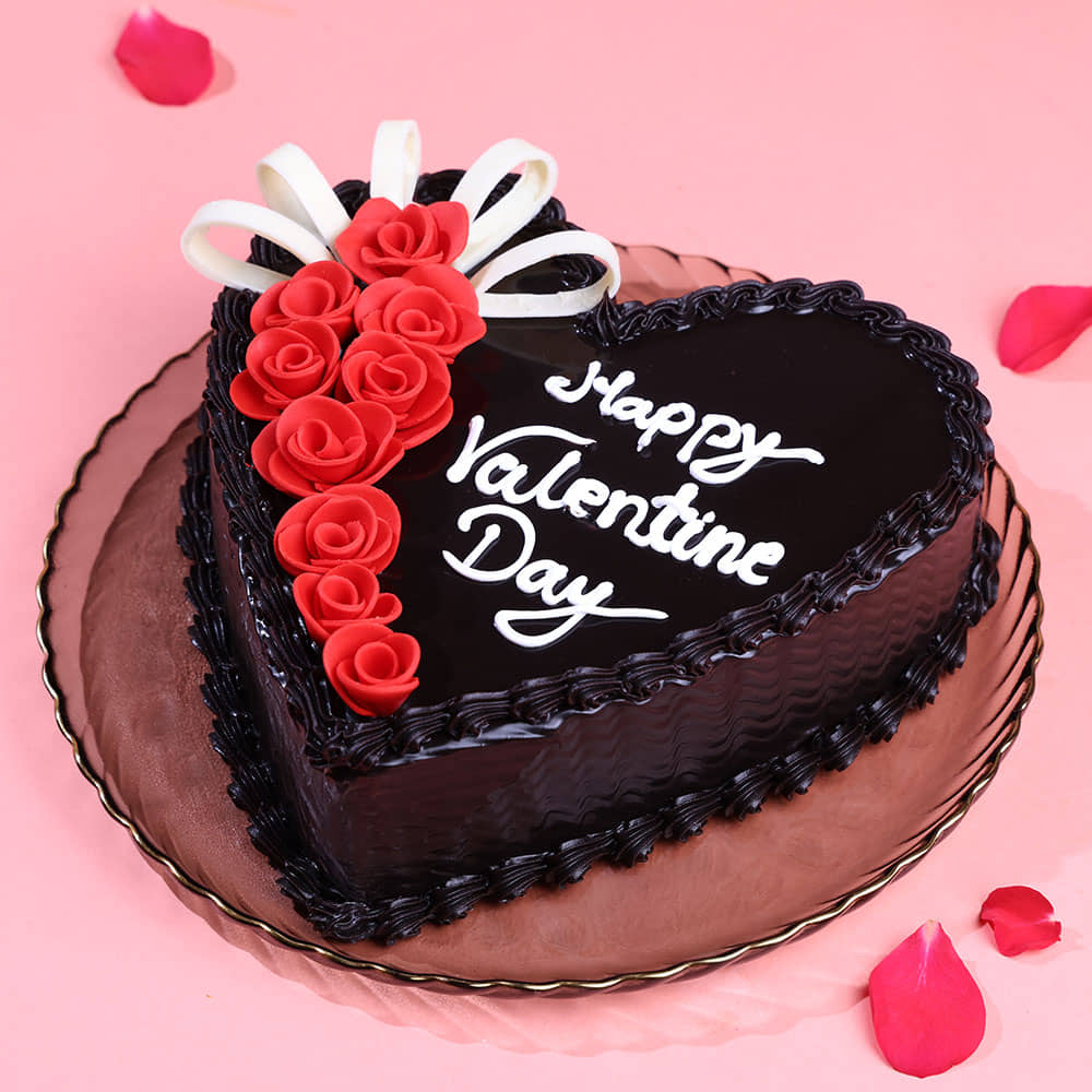 Happy Valentines Choco Truffle Heart Cake Happy Valentines Choco Truffle Heart Cake