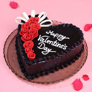 Happy Valentines Choco Truffle Heart Cake Happy Valentines Choco Truffle Heart Cake