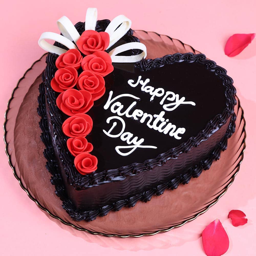 Happy Valentines Choco Truffle Heart Cake