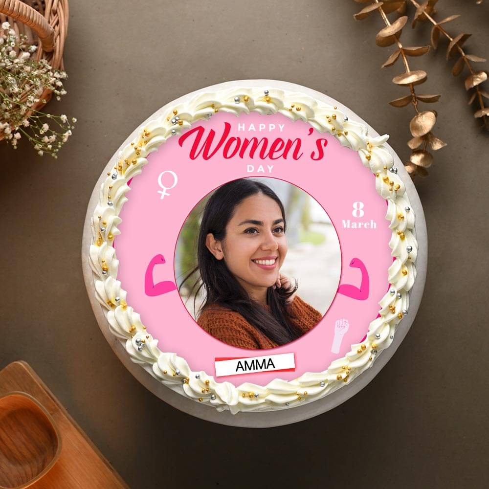Happy Womens Day Photo Cake
