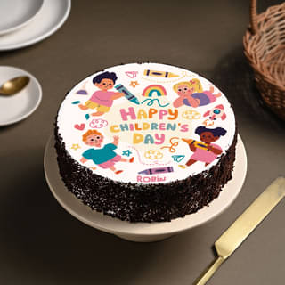 Illustrated Happy Childrens Day Cake