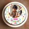 Happy Yellow Childrens Day Photo Cake