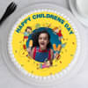 Happy Yellow Childrens Day Photo Cake