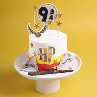 Harry Potter Themed Cake with HP Logo Harry Potter Themed Cake with HP Logo