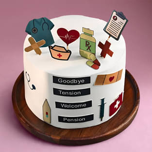 Healthcare Theme Retirement Cake