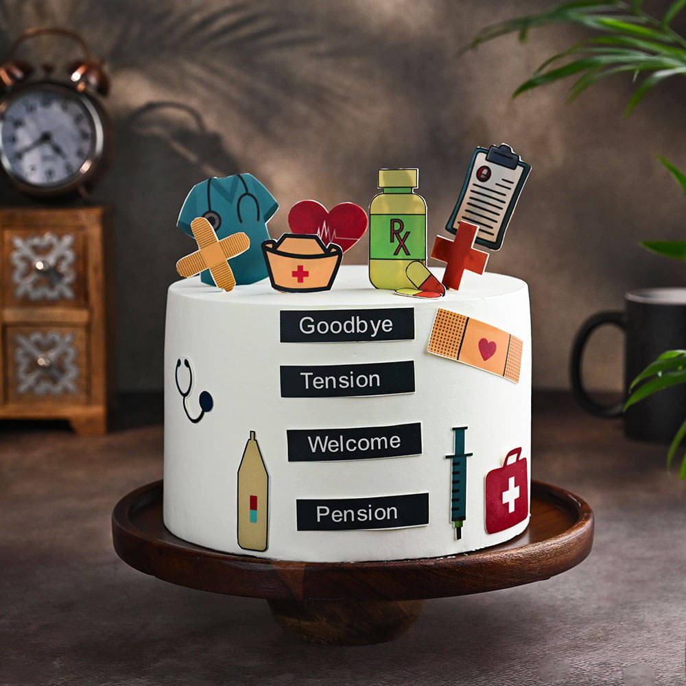 Healthcare Theme Retirement Cake