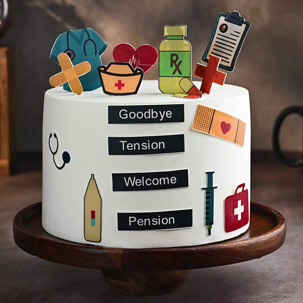 Healthcare Theme Retirement Cake