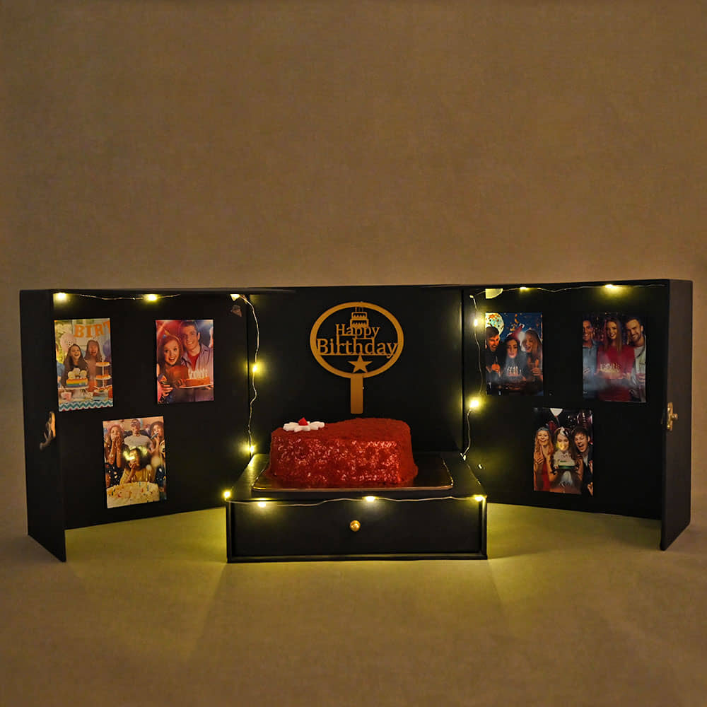 Red Velvet Cake N Chocolate Box Heart Red Velvet Cake Surprise Box